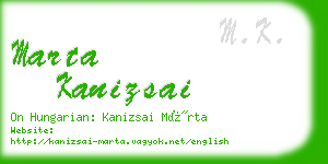 marta kanizsai business card
